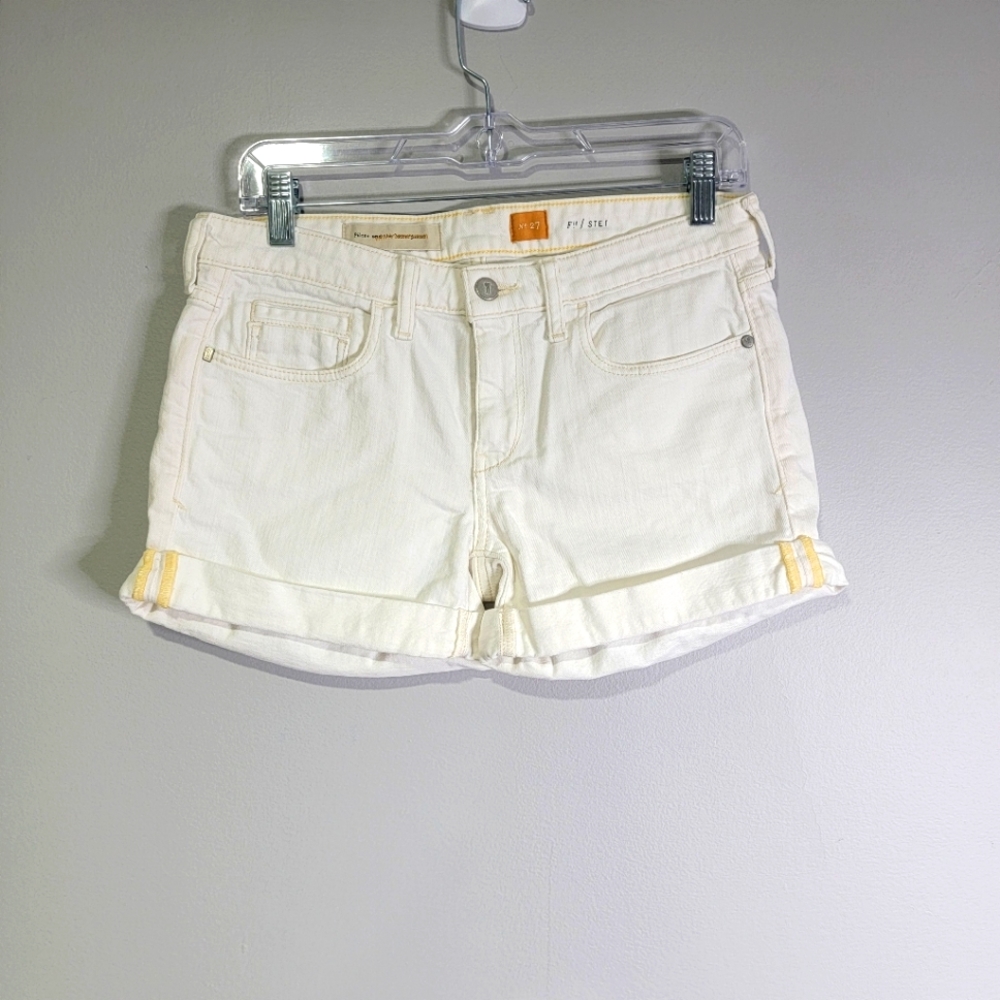 Pilcro And The Letterpress Shorts Stet Fit Ivory Denim Cuffed‎ Womens 27